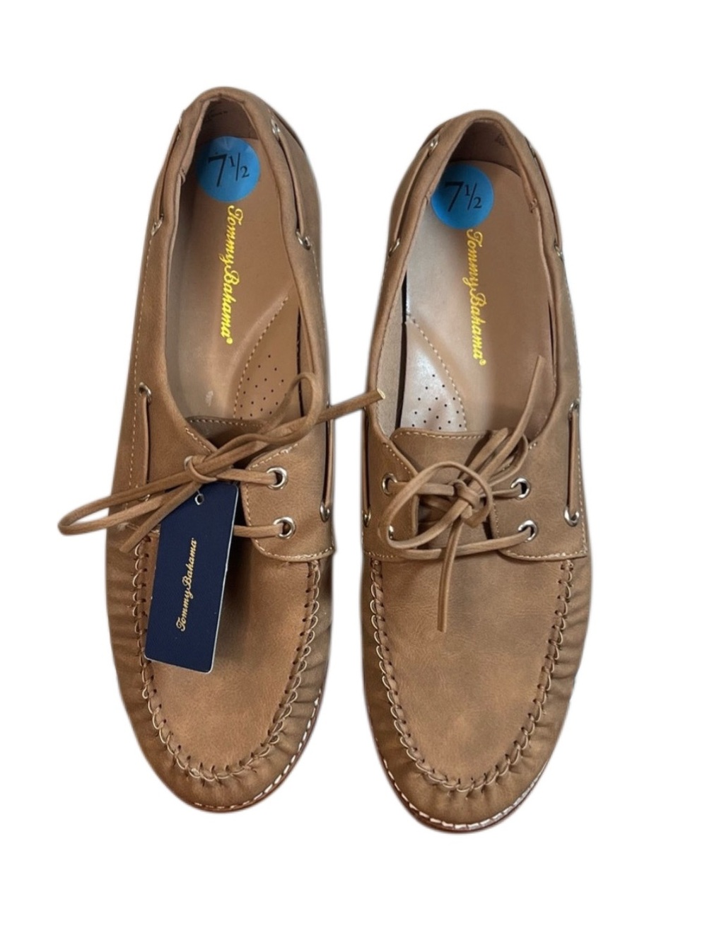 Tommy Bahama Nahara Women’s Boat Shoes Moc Toe Tan Loafers Size 7.5 NWT